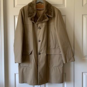 Vintage Woolrich Lined Winter Coat Tan Size 46